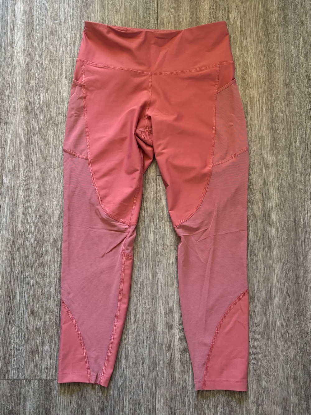 Old Navy Coral Pink Mesh-Inset High-Rise Leggings